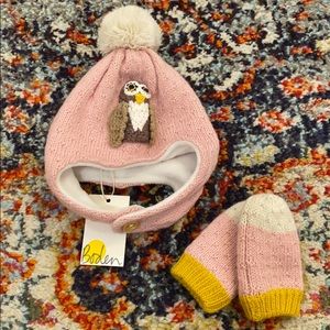 Mini Boden Crotchet Hat & Mittens